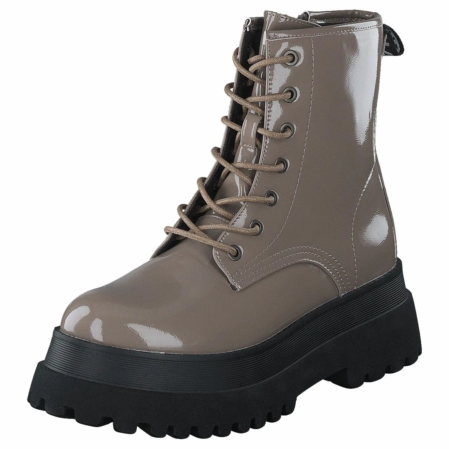 Biagas Laced Up Platform Boot Taupe