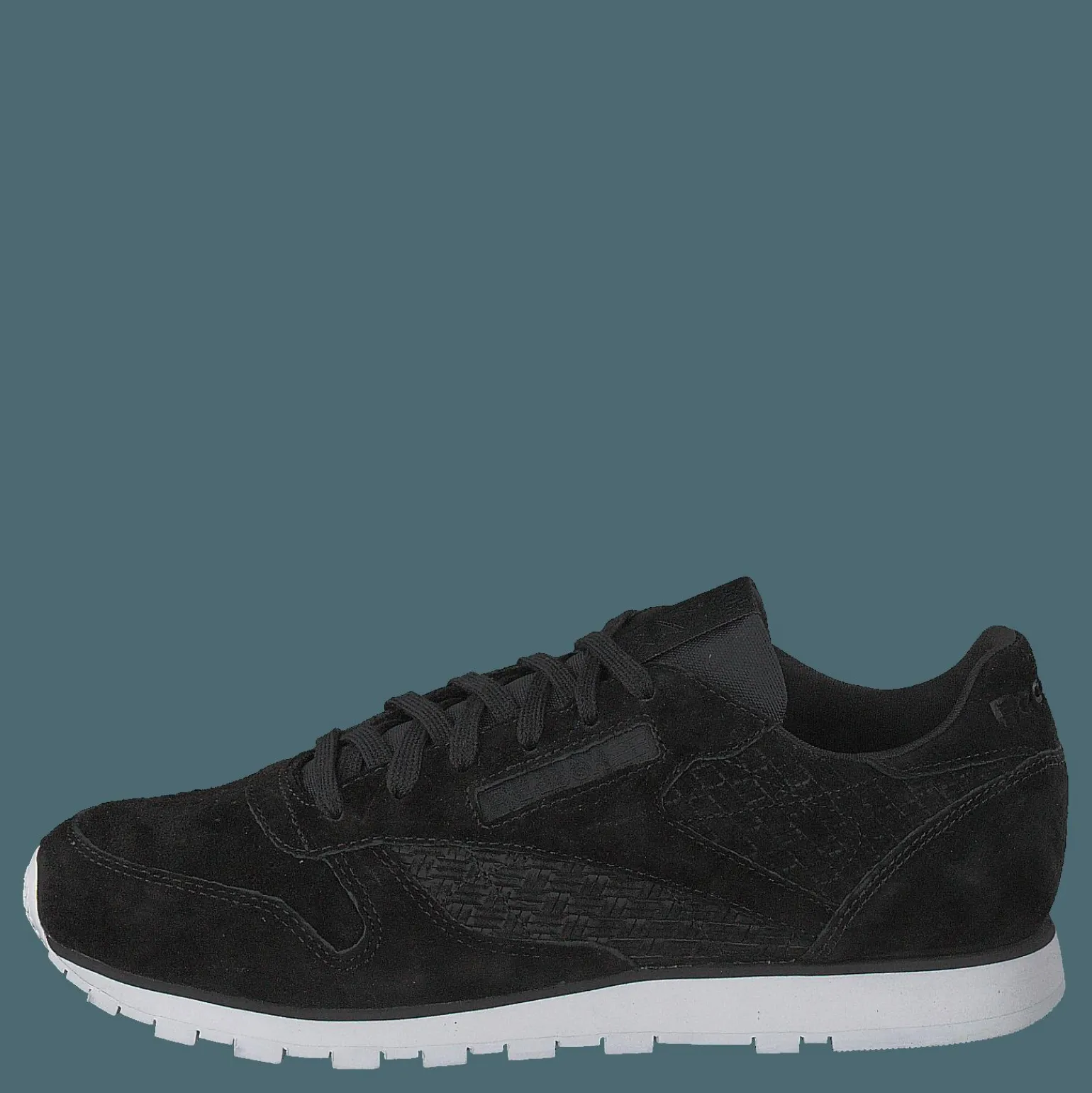 Cl Lthr Woven EMB Black/White