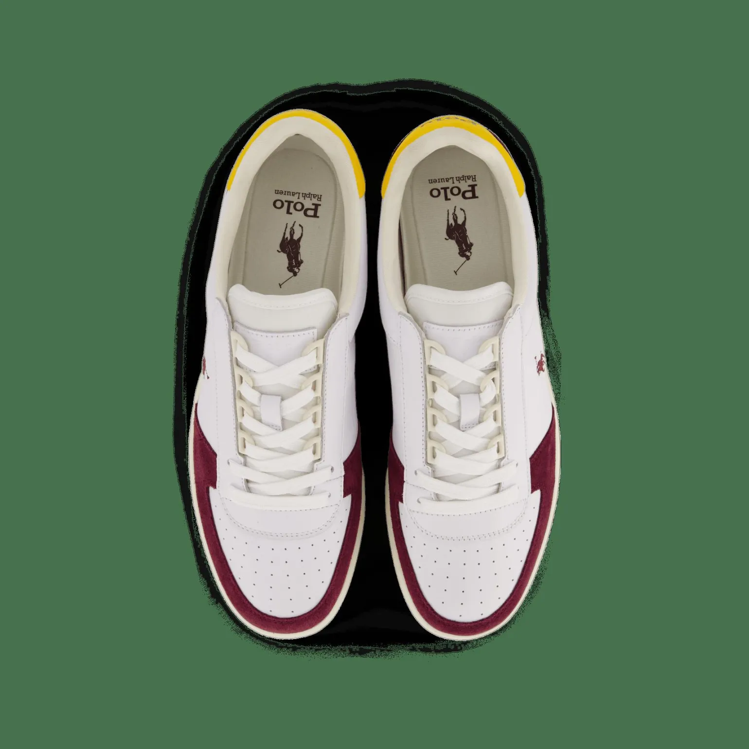 Court Leather-Suede Sneaker White / Wine / Gold