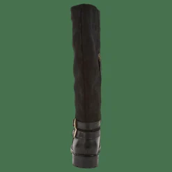 Emelie Leather & Suede Riding Boot Black/Black