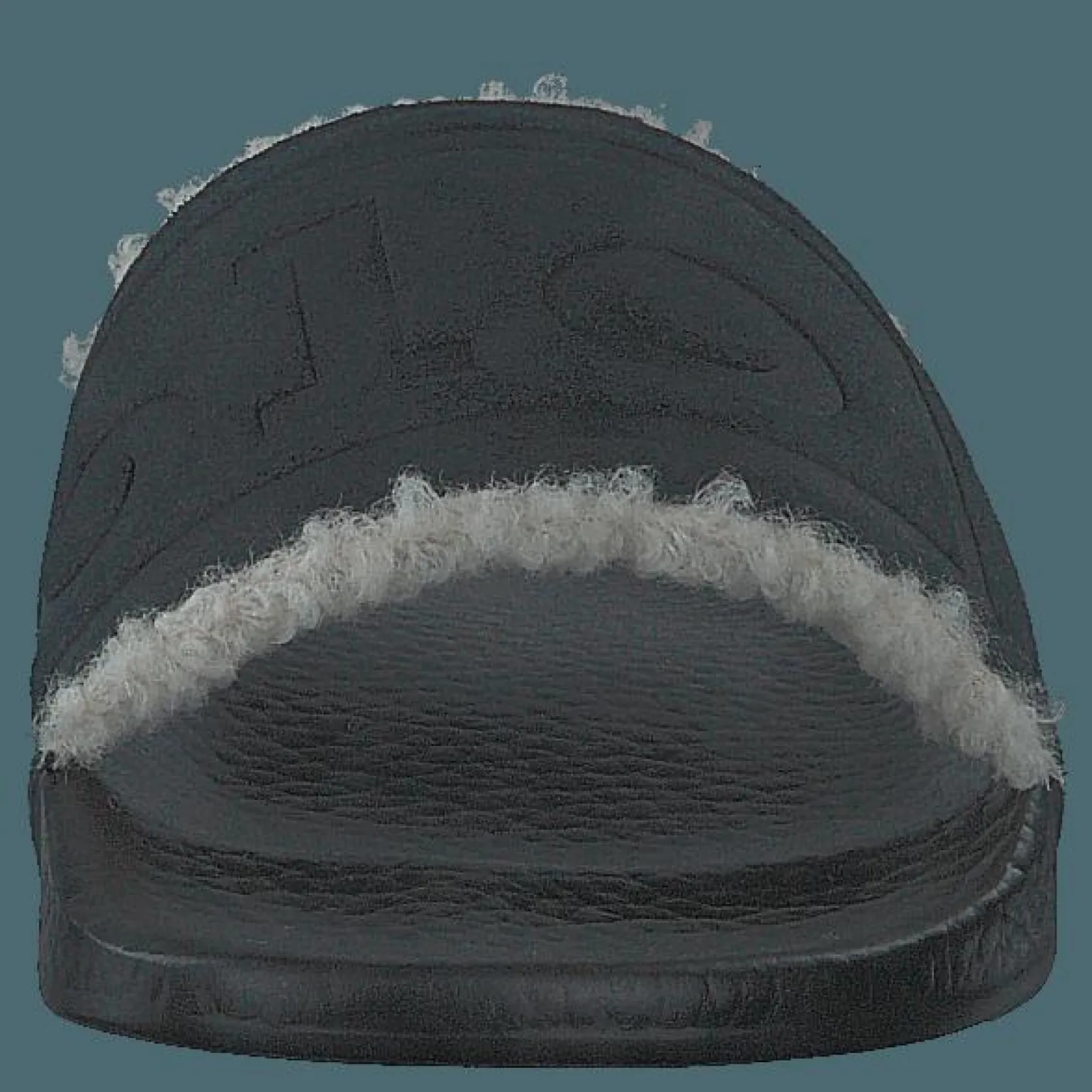 Faux-Shearling–Lined Suede Slide Black