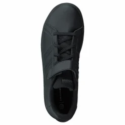 Grand Court Elastic Lace and Top Strap Shoes Core Black / Core Black / Grey Six