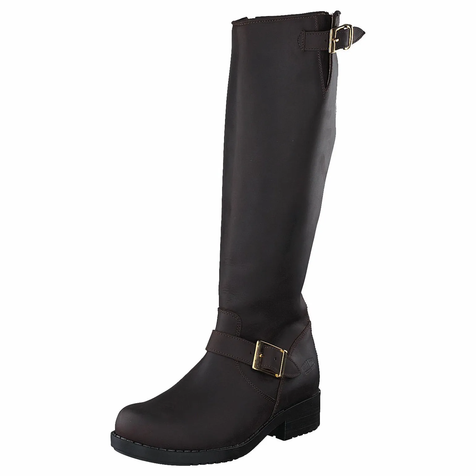 High Zip Back Brown Shiny Gold