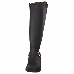 High Zip Back Brown Shiny Gold