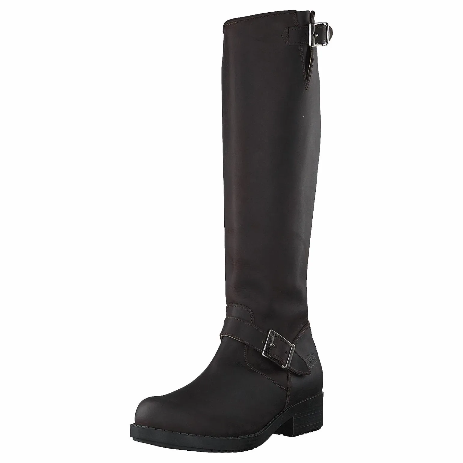 High Zip Back Brown Shiny Silver