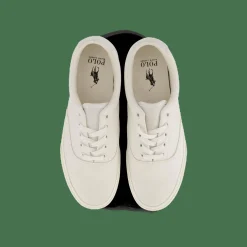 Keaton Suede-Trim Canvas Sneaker Prchmt Crm