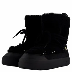 Lace-up Faux Shearling Snowboo Black