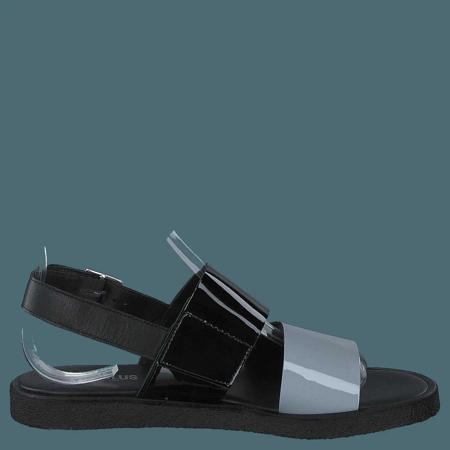 Sandal With Plateau Sole Greyblue/black/black