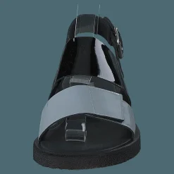 Sandal With Plateau Sole Greyblue/black/black