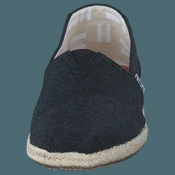 Seasonal Classics Black Washed Canvas Rope Sole