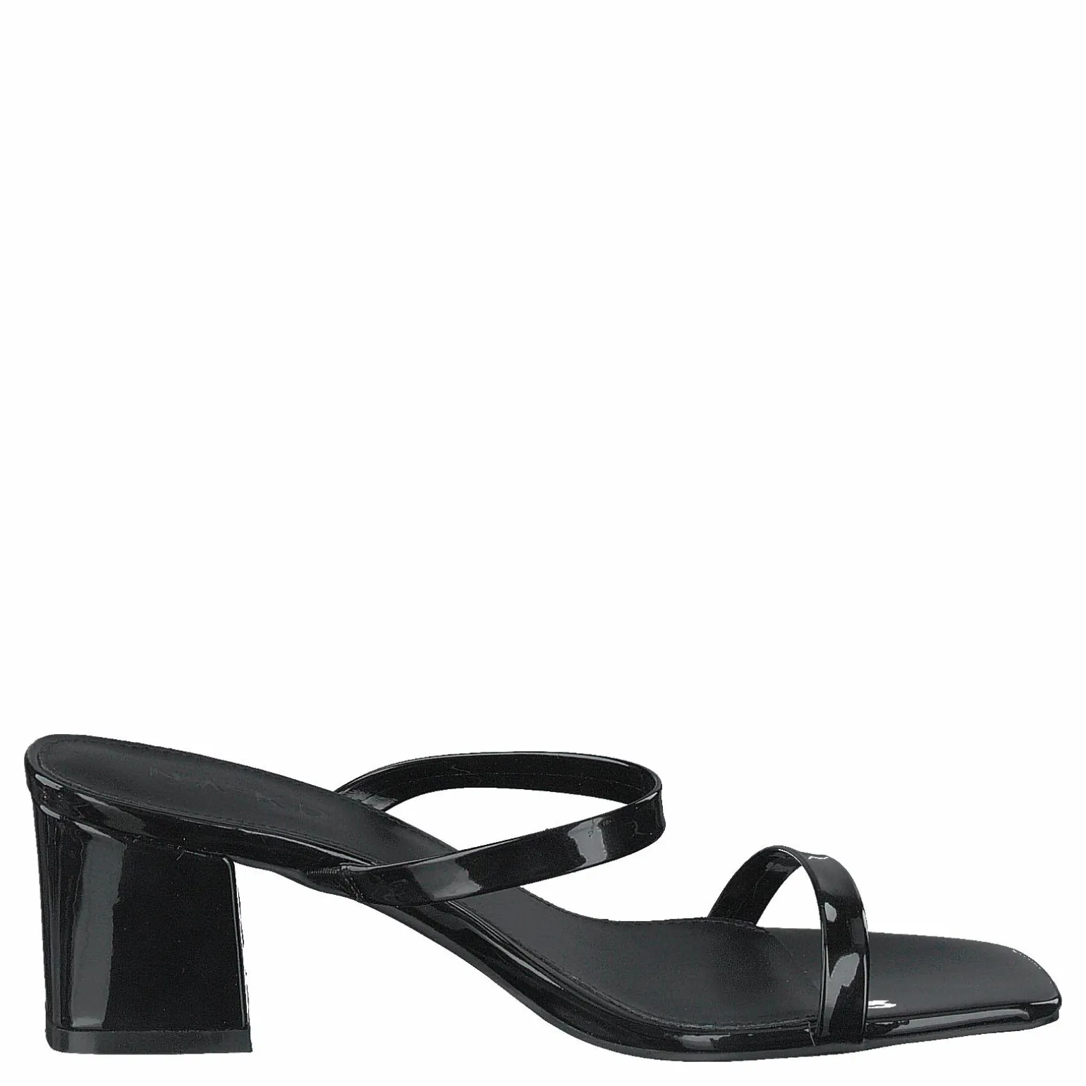 Squared Two Strap Sandals Black