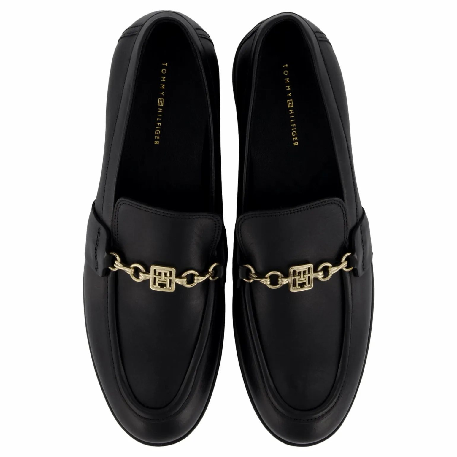 Th Chain Leather Loafer Black