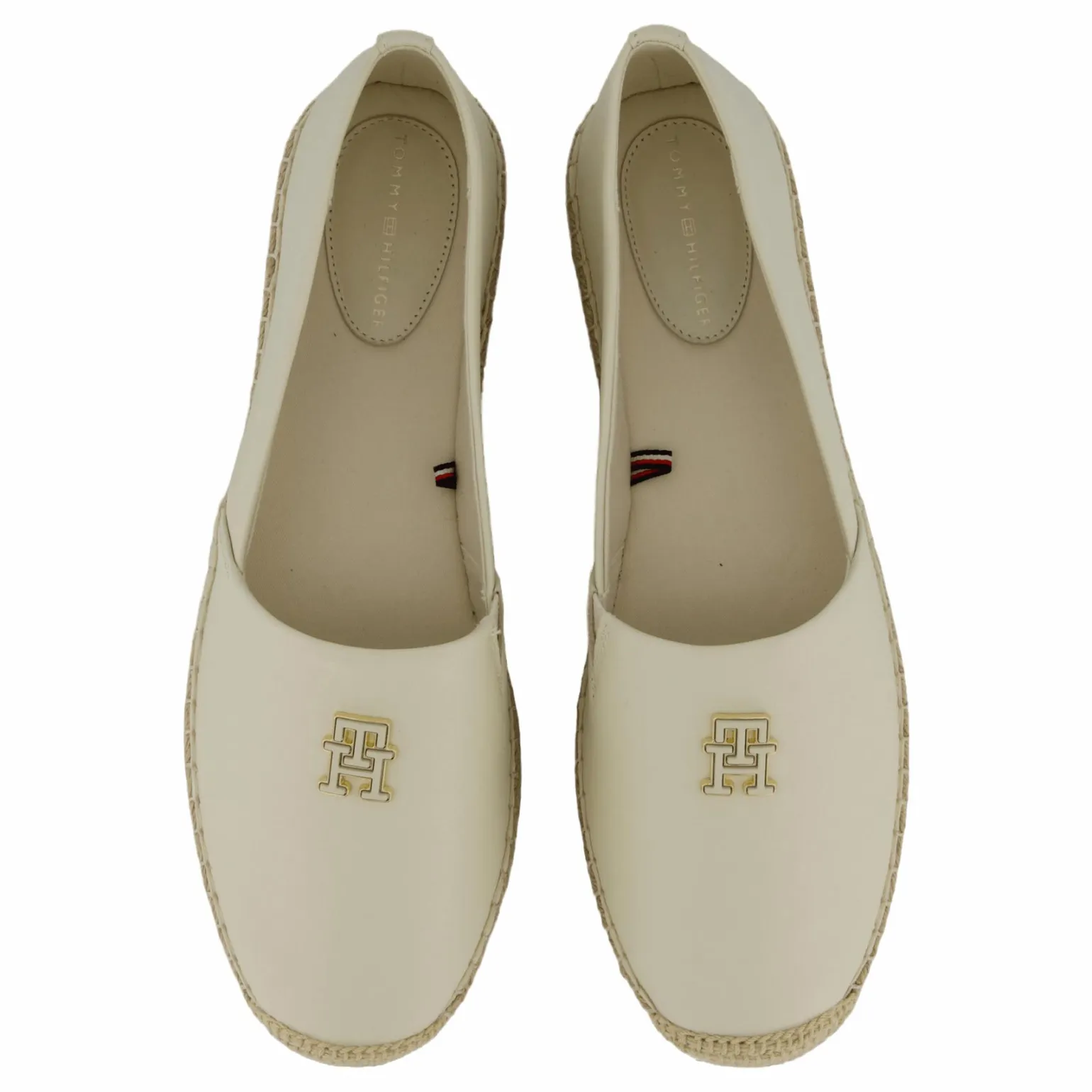 Th Logo Leather Espadrille Beige