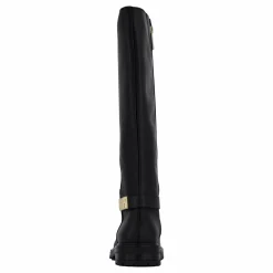 Th Logo Leather Long Boot Black