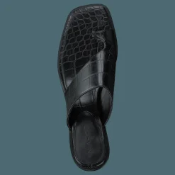 Toe Ring Mules Black