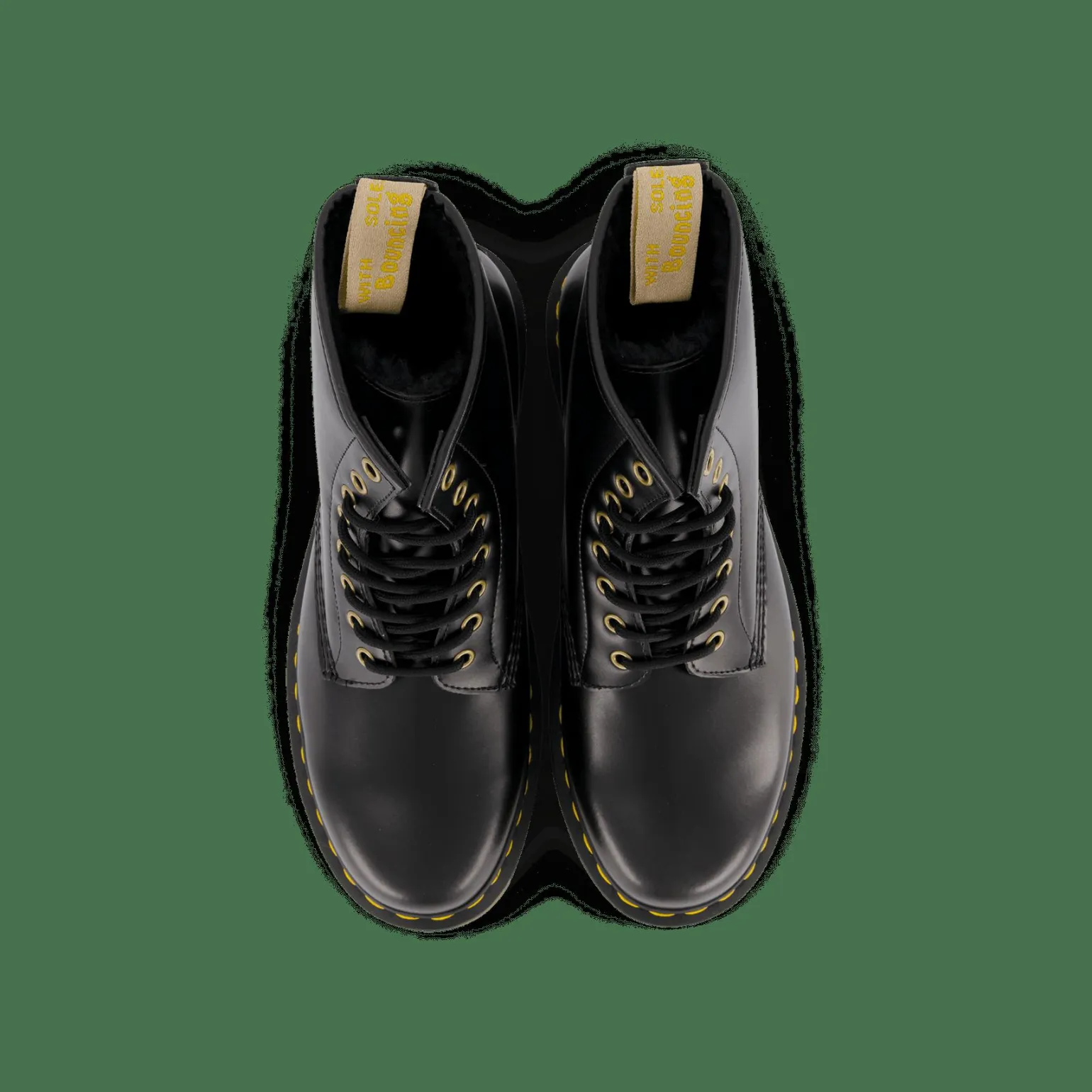 Vegan 1460 Black Norfolk Flat & Black Bor