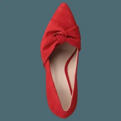 Zita Suede Bow Pump 441 - Red 1